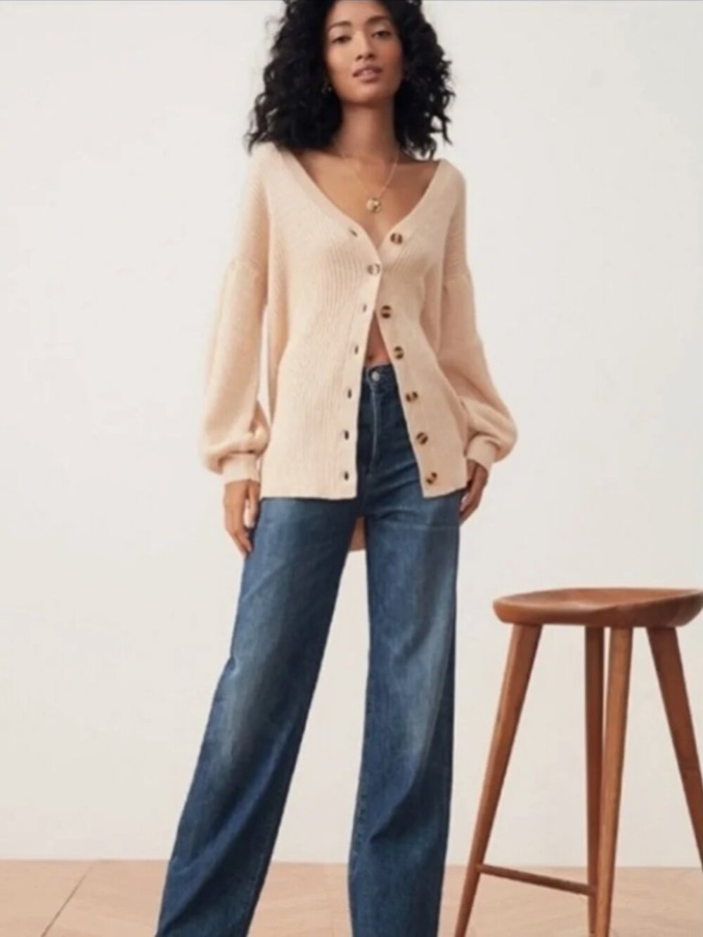 Song of Style Vienna Button Front Rib Wool Knit Cardigan